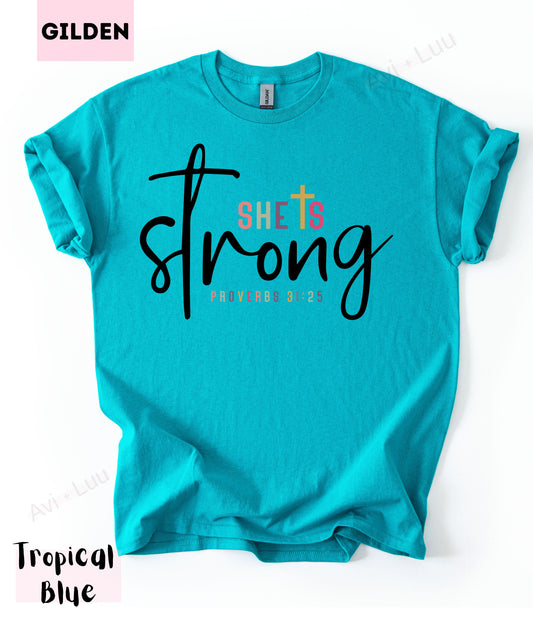 She Is Strong | Gilden Unisex T-Shirt