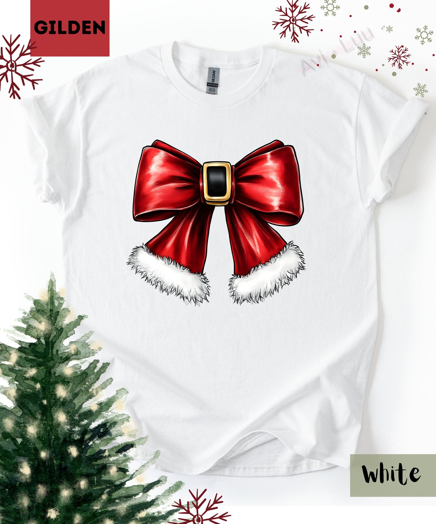 Santa Bow | Gilden Unisex T-Shirt