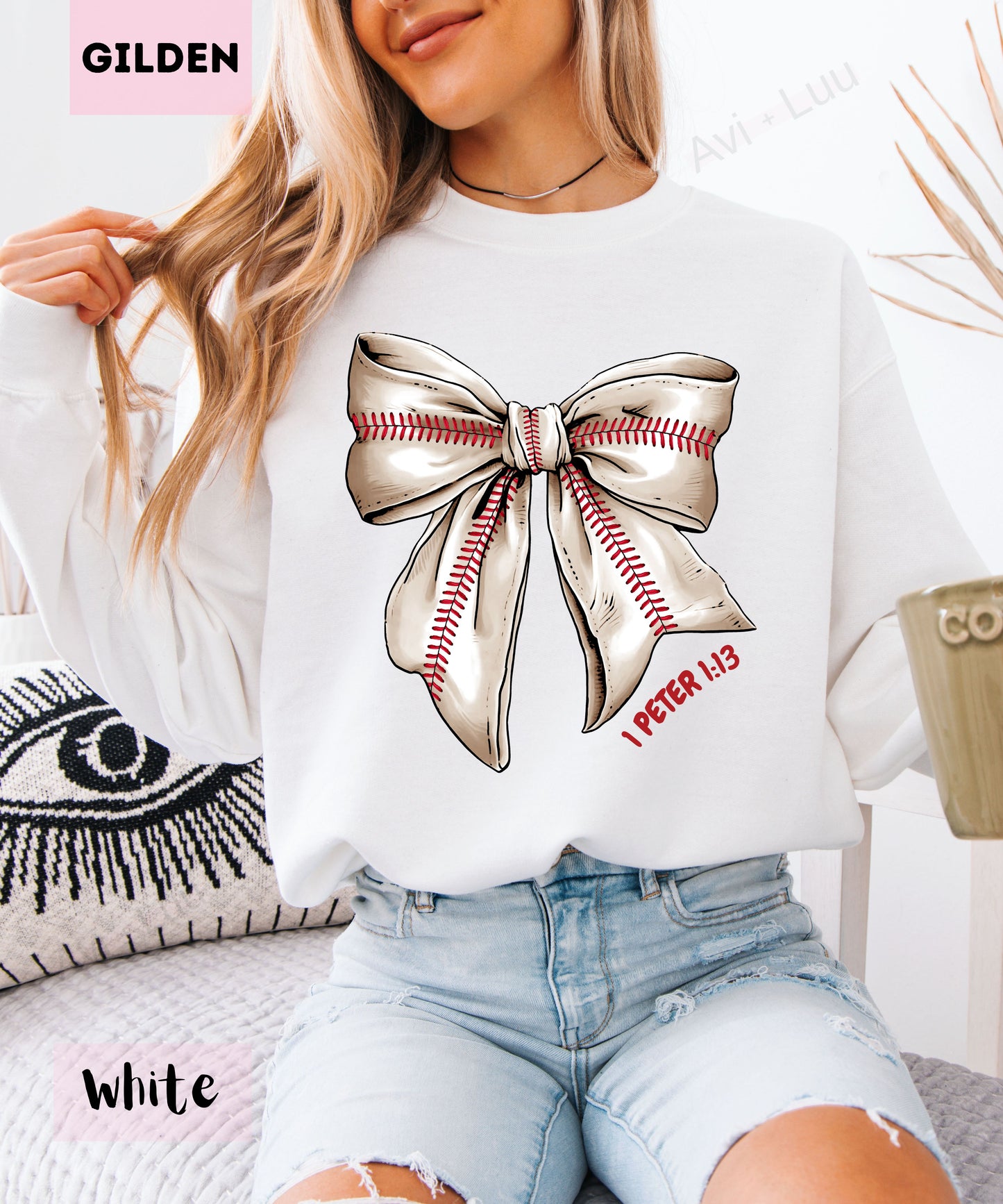 Baseball Bow | Gilden Unisex Sweatshirt