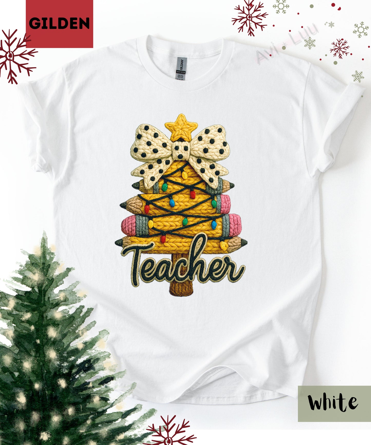 Teacher Pencil Tree | Gilden Unisex T-Shirt