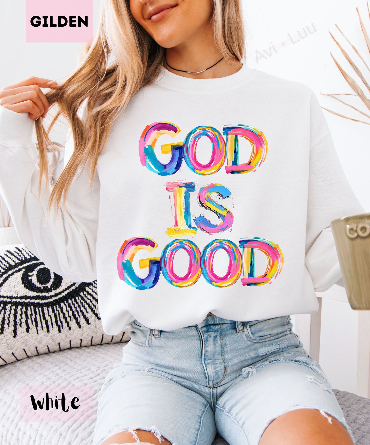 God Is Good Colorful | Gilden Unisex Sweatshirt