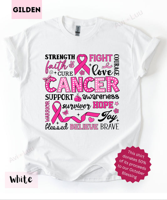 Collage Pink Ribbon | Gilden Unisex T-Shirt