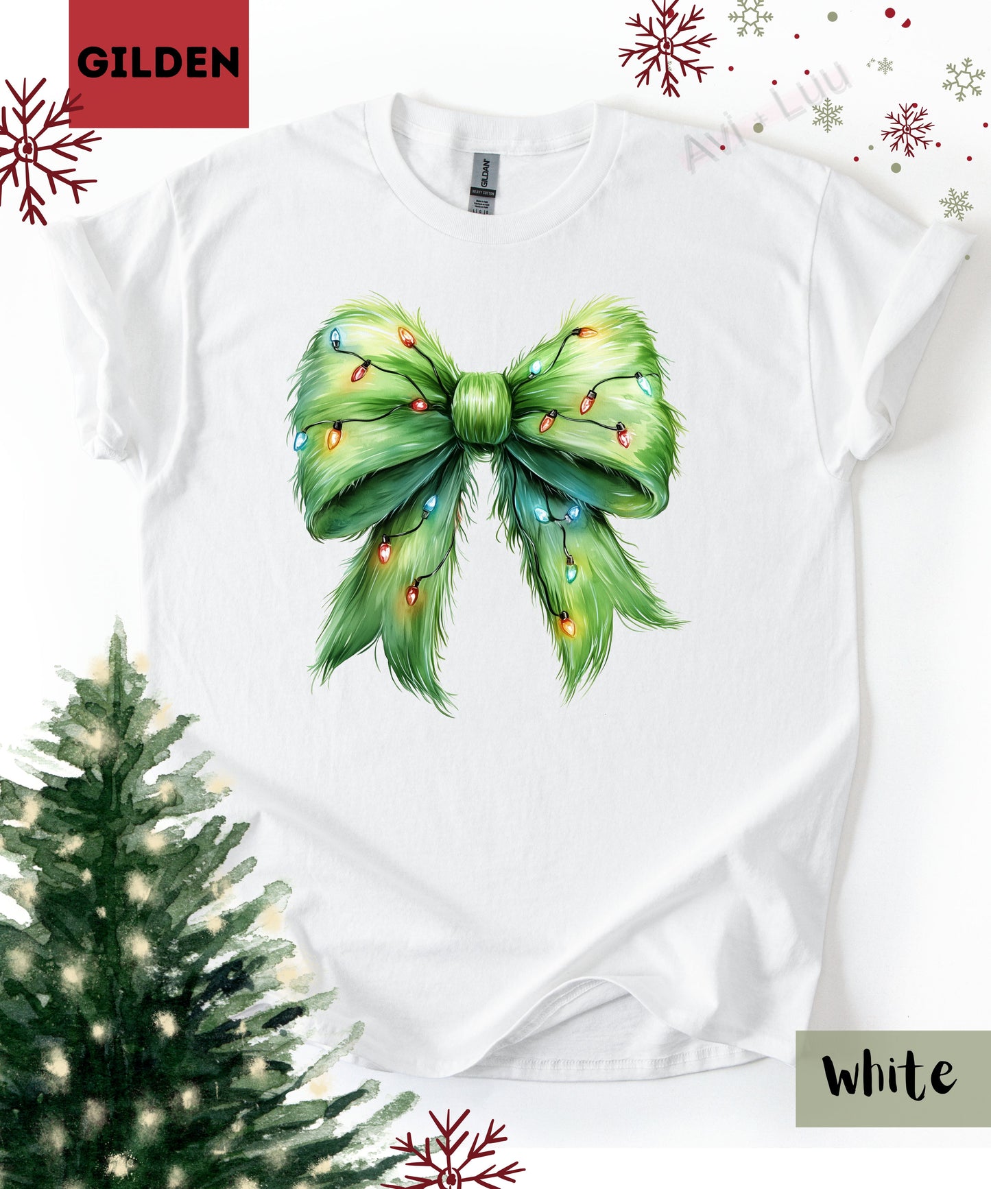 Grinch Bow | Gilden Unisex T-Shirt