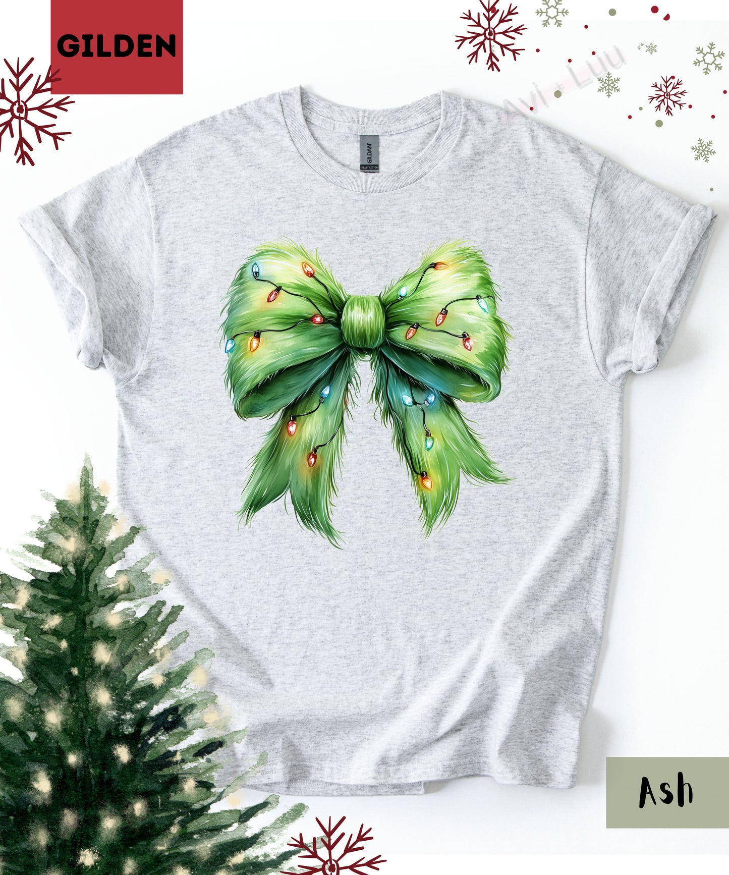 Grinch Bow | Gilden Unisex T-Shirt