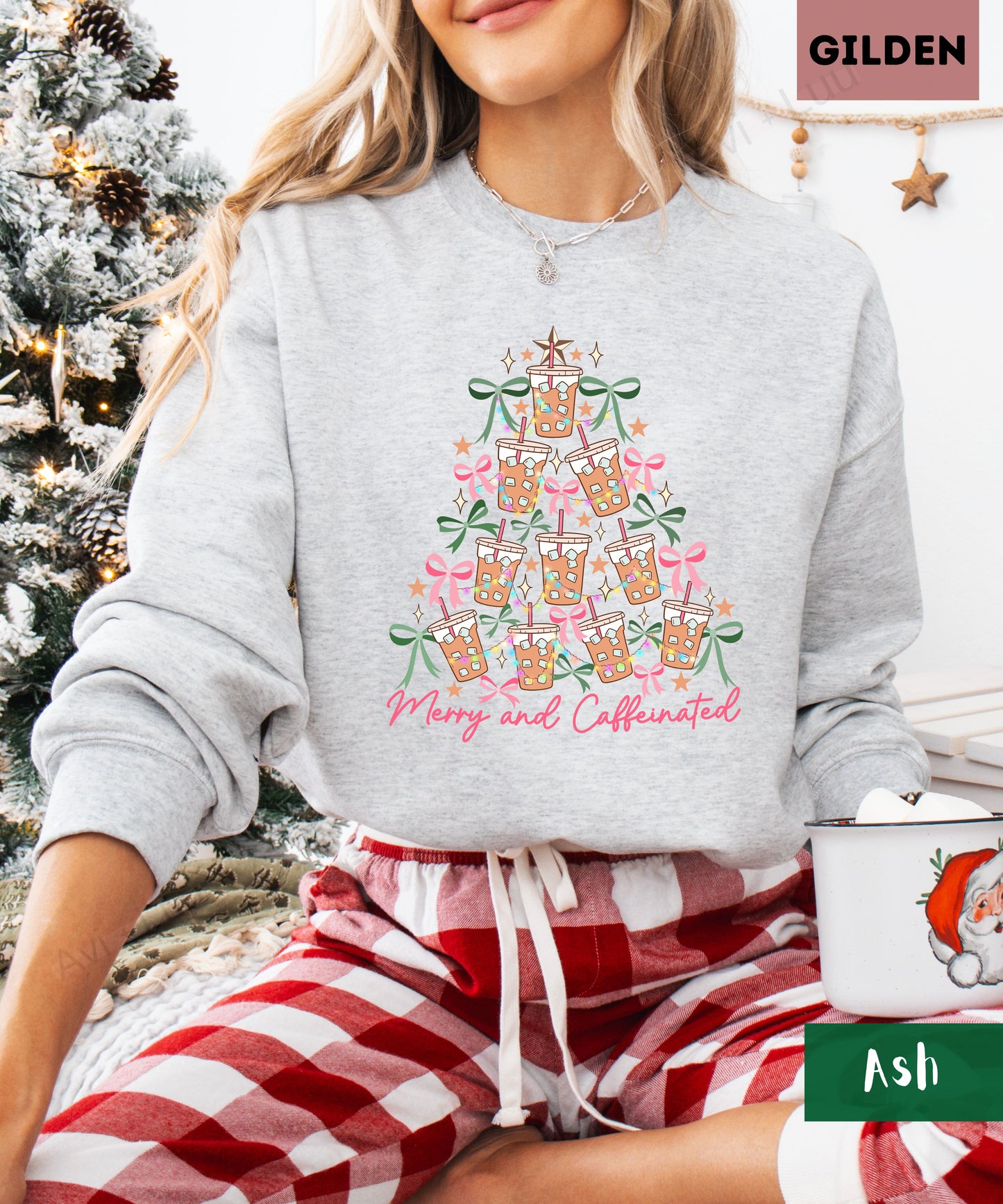 Merry And Caffeinated | Gilden Unisex Sweatshirt