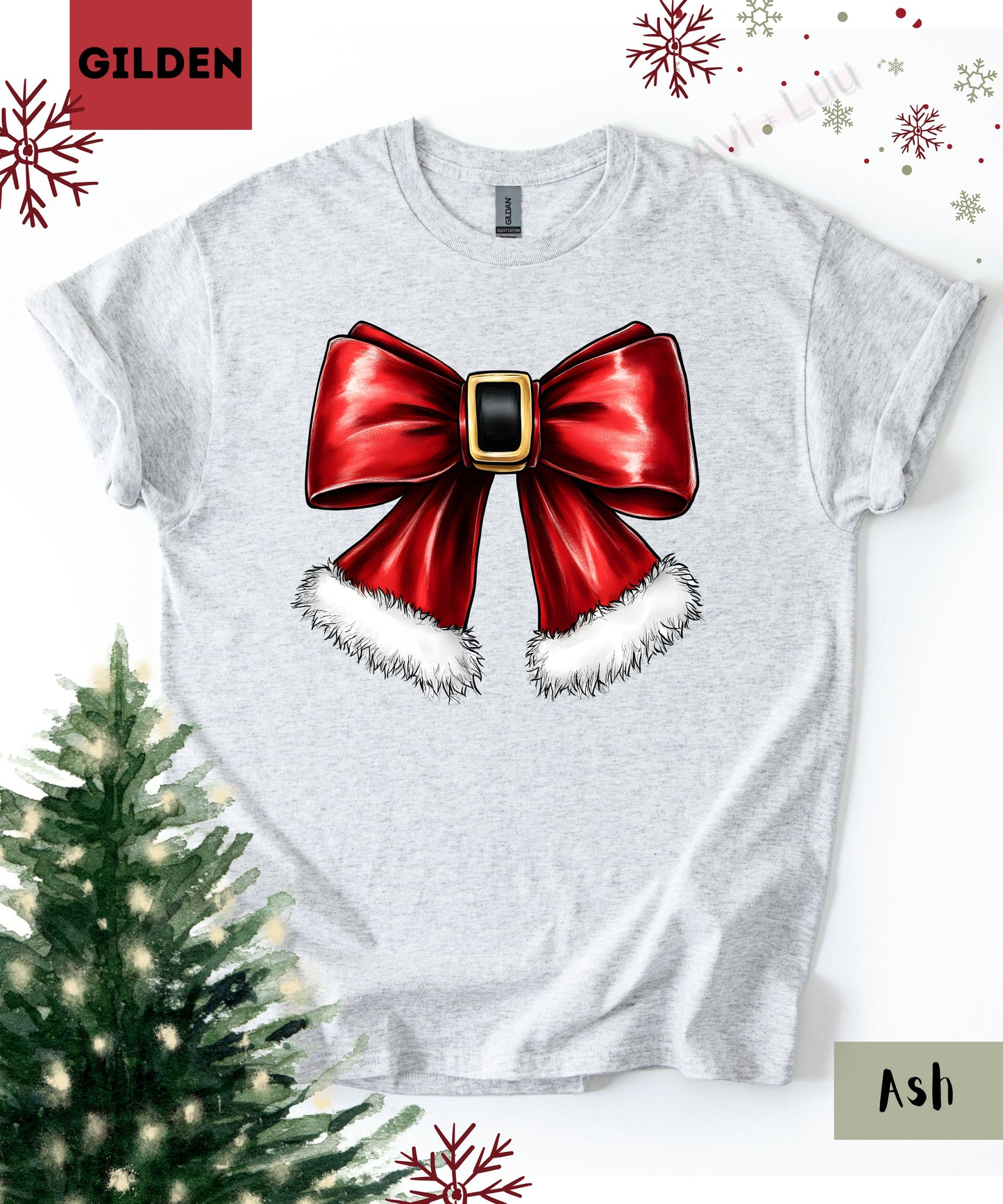 Santa Bow | Gilden Unisex T-Shirt
