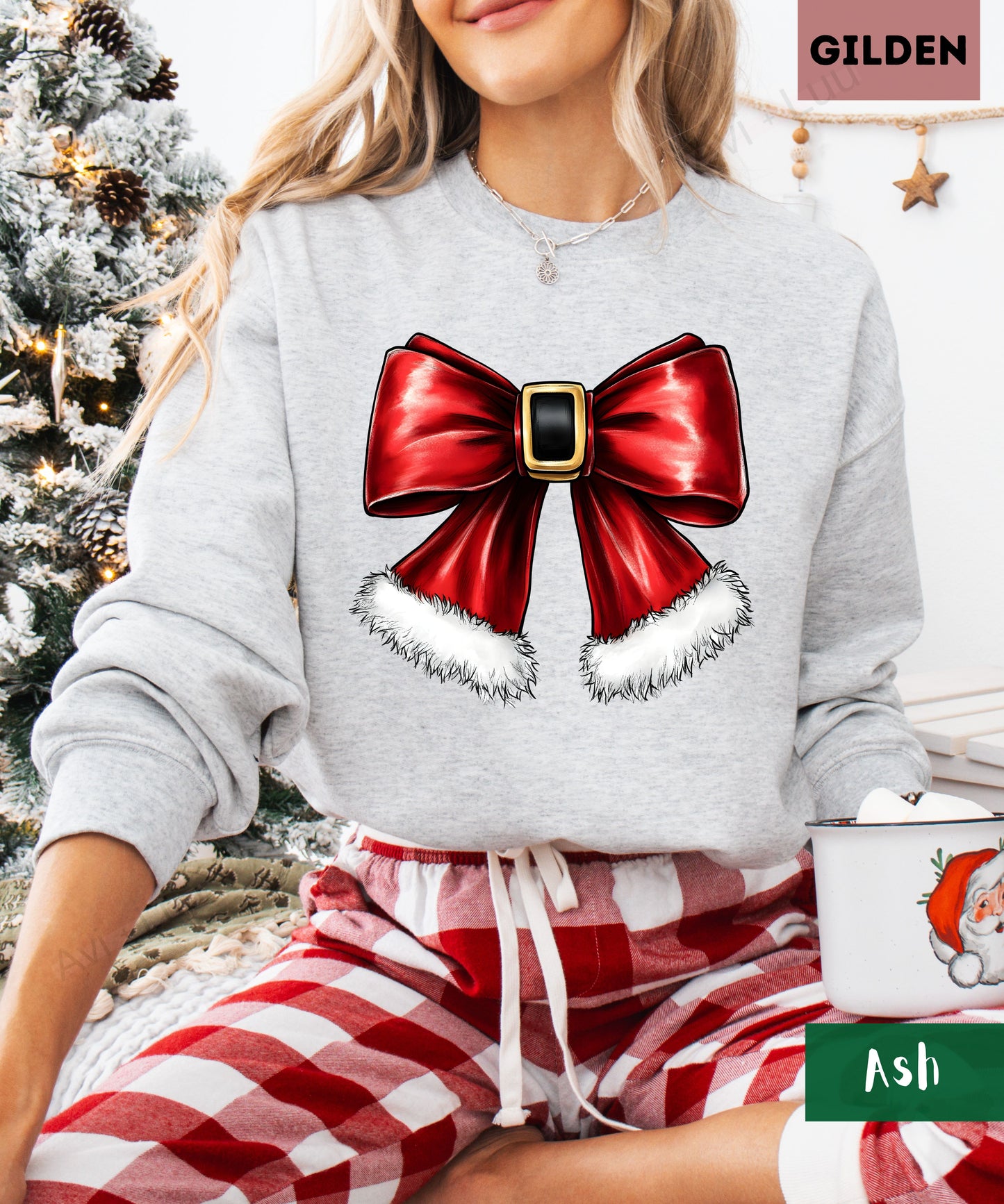 Santa Bow | Gilden Unisex Sweatshirt