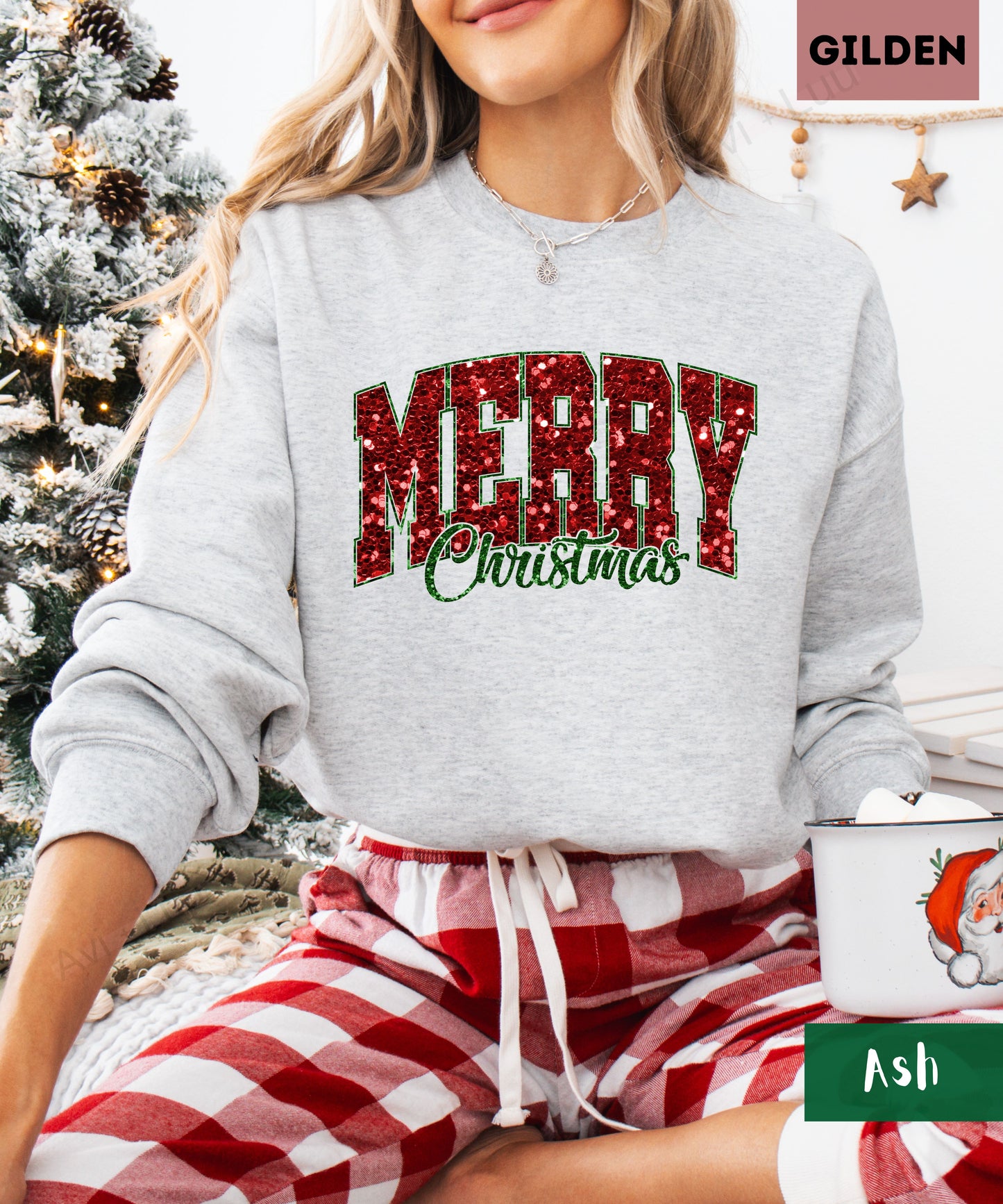 Merry Christmas Sparkle | Gilden Unisex Sweatshirt