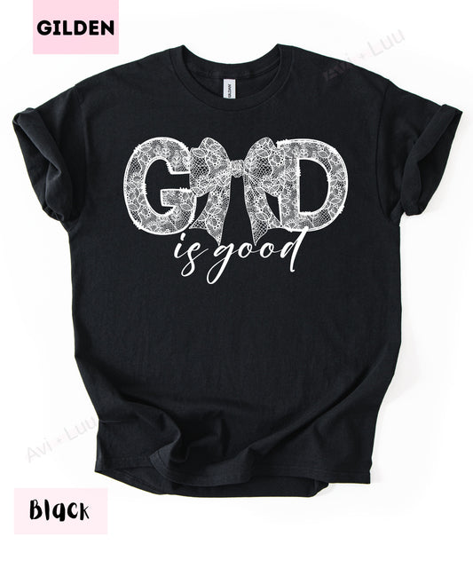 God Is Good Lace Bow | Gilden Unisex T-Shirt