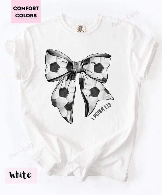 Soccer Bow  | Comfort Colors Unisex T-Shirt