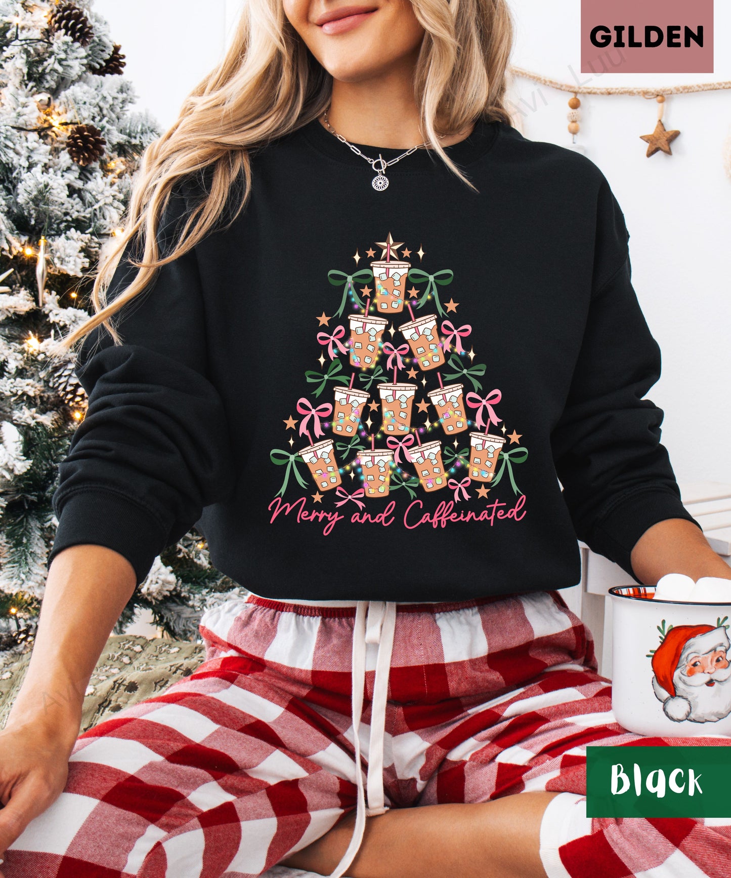 Merry And Caffeinated | Gilden Unisex Sweatshirt