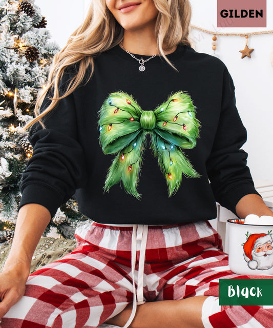 Grinch Bow | Gilden Unisex Sweatshirt