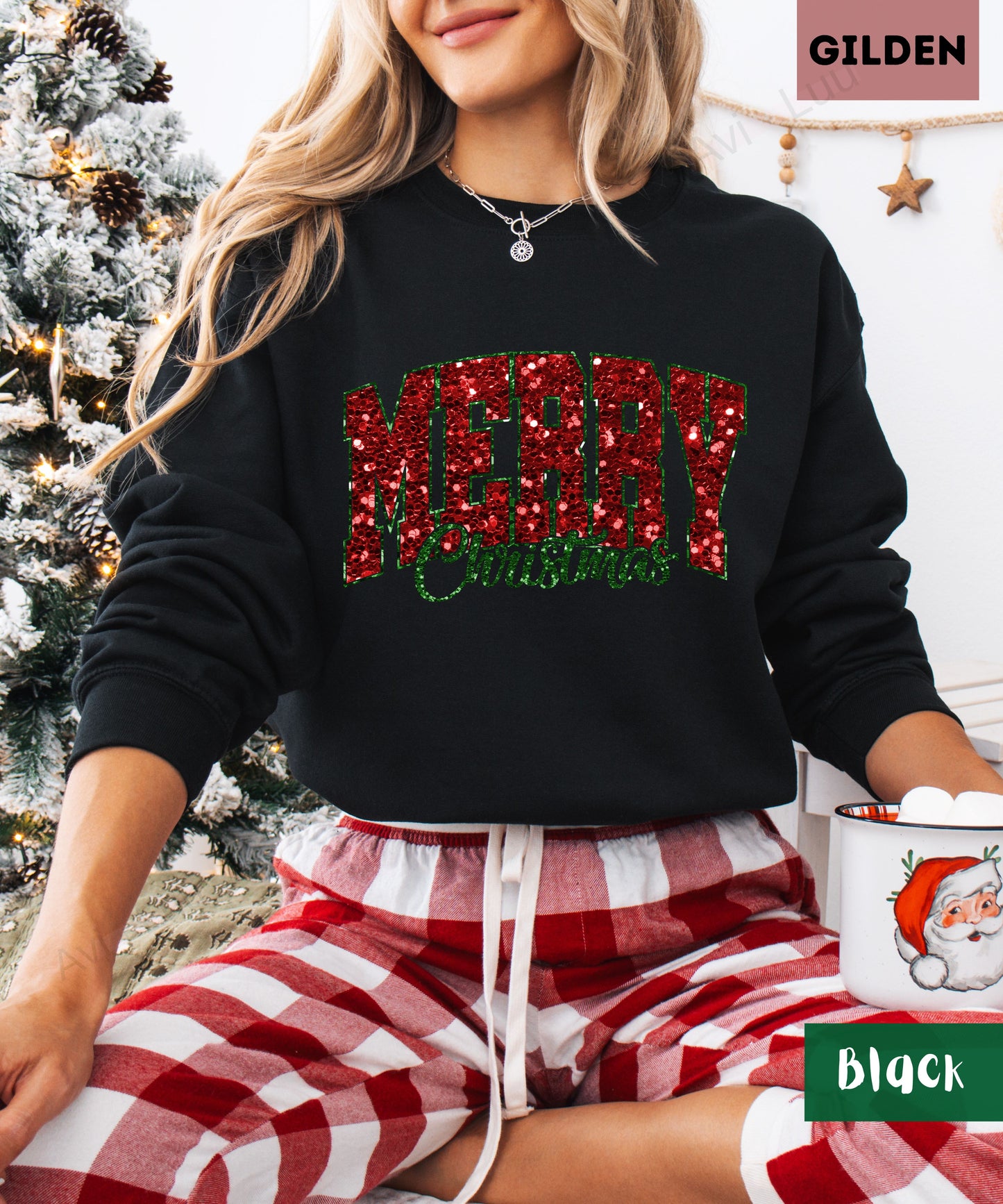 Merry Christmas Sparkle | Gilden Unisex Sweatshirt