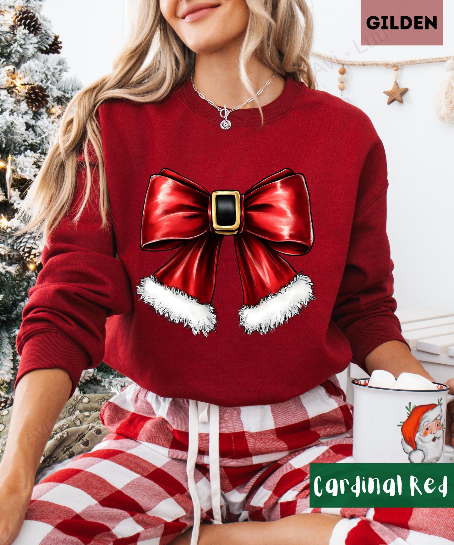 Santa Bow | Gilden Unisex Sweatshirt