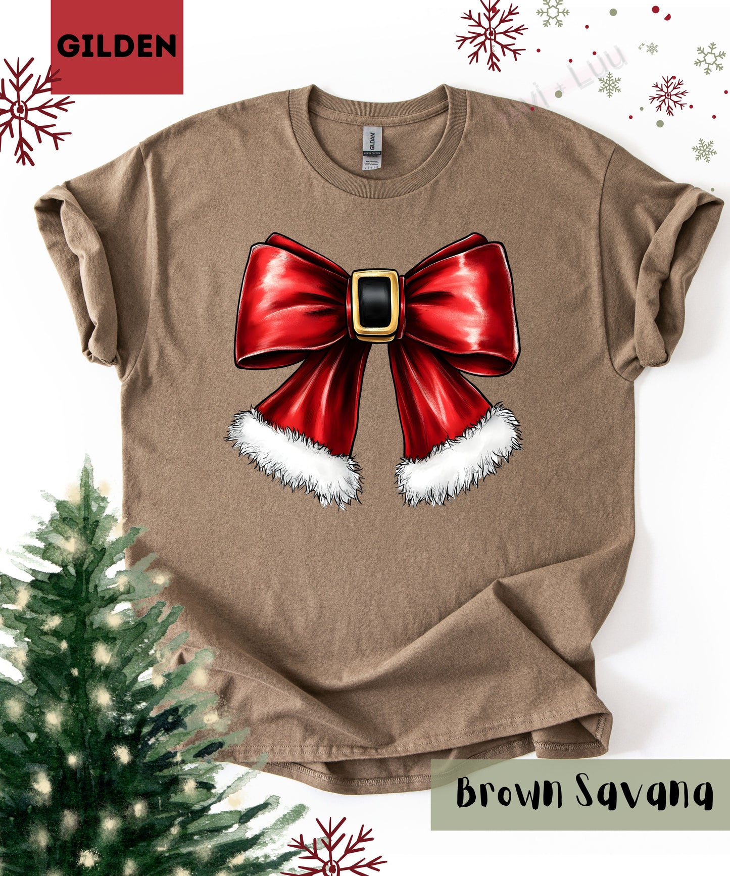 Santa Bow | Gilden Unisex T-Shirt