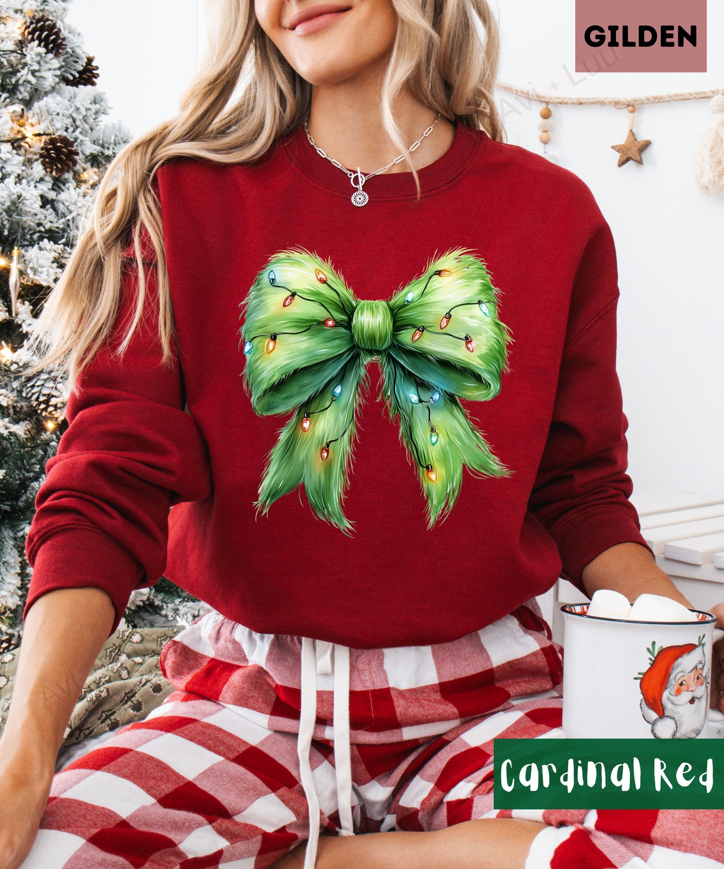 Grinch Bow | Gilden Unisex Sweatshirt