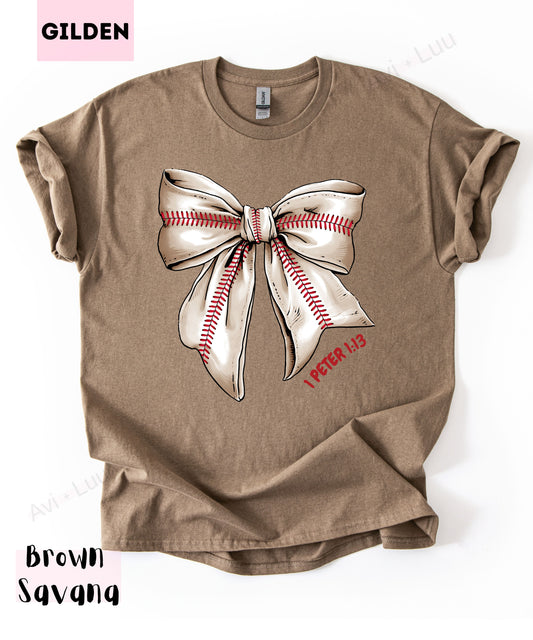 Baseball Bow | Gilden Unisex T-Shirt