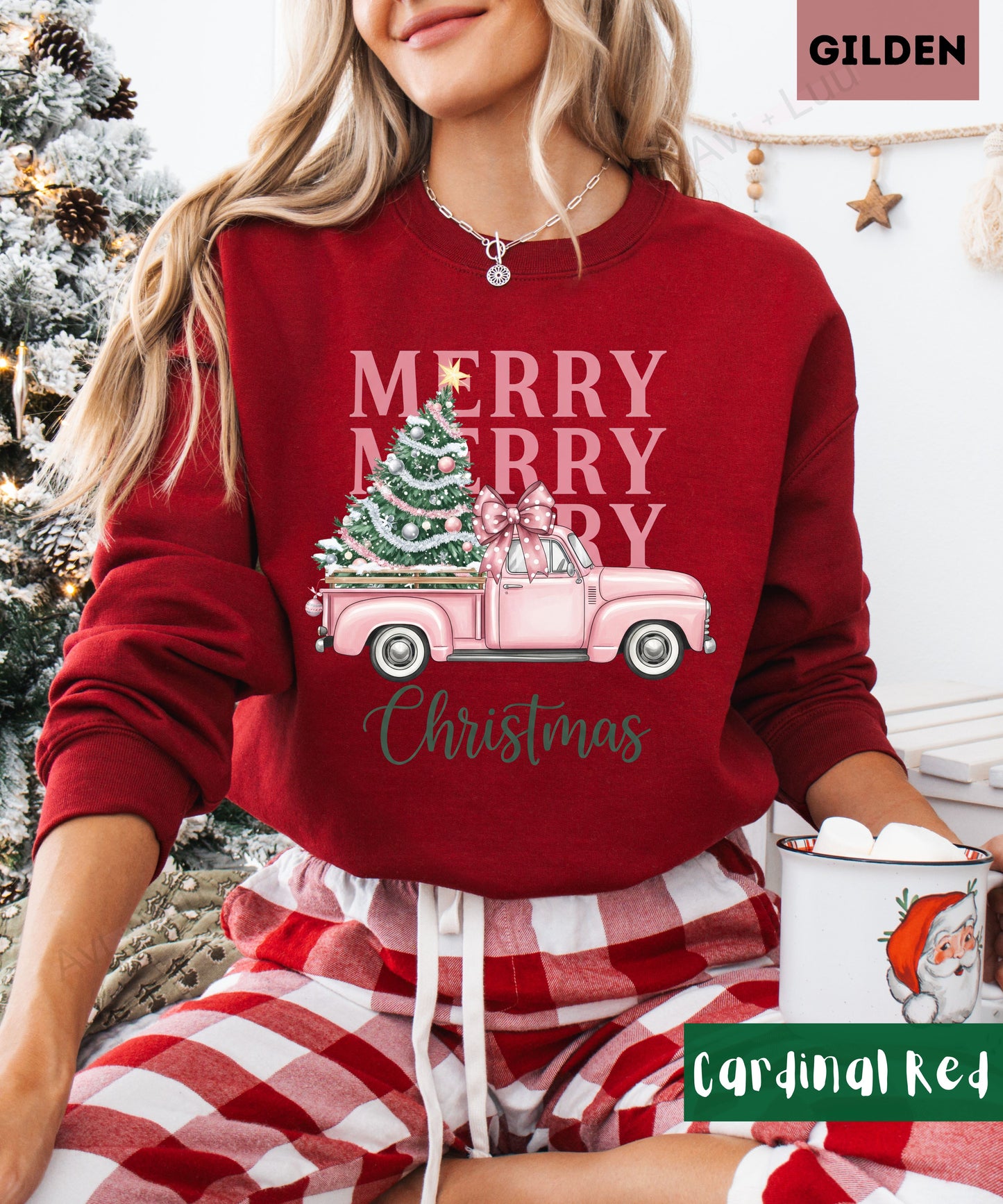 Merry Truck | Gilden Unisex Sweatshirt
