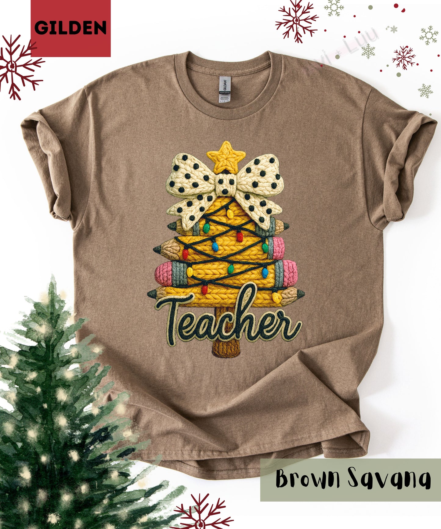 Teacher Pencil Tree | Gilden Unisex T-Shirt