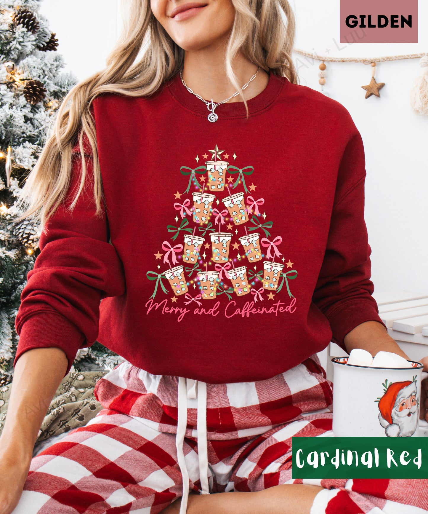 Merry And Caffeinated | Gilden Unisex Sweatshirt