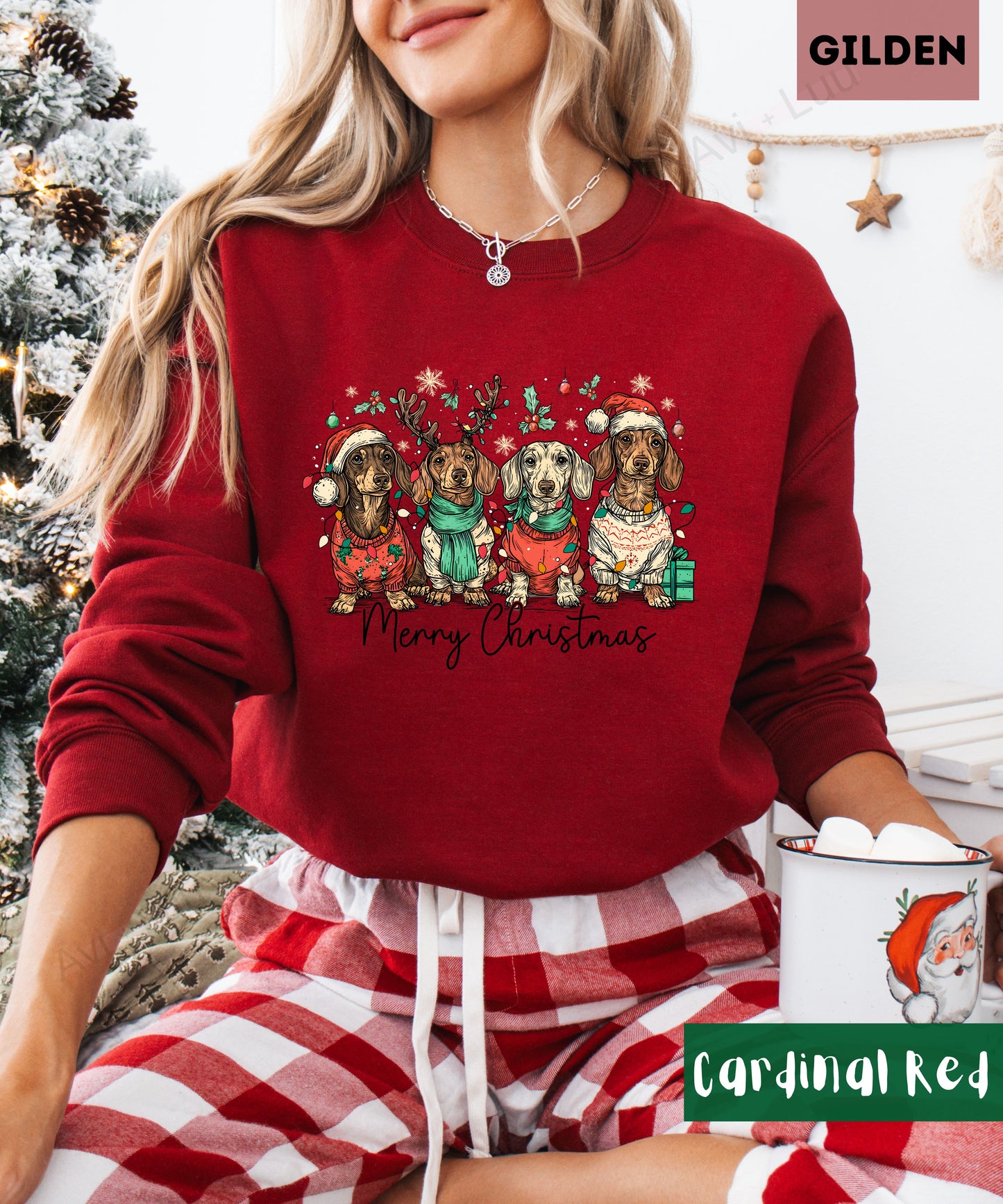 Dog Merry Christmas | Gilden Unisex Sweatshirt