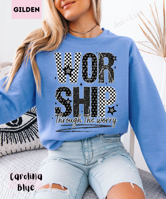 Worship Checkered | Gilden Unisex Sweatshirt