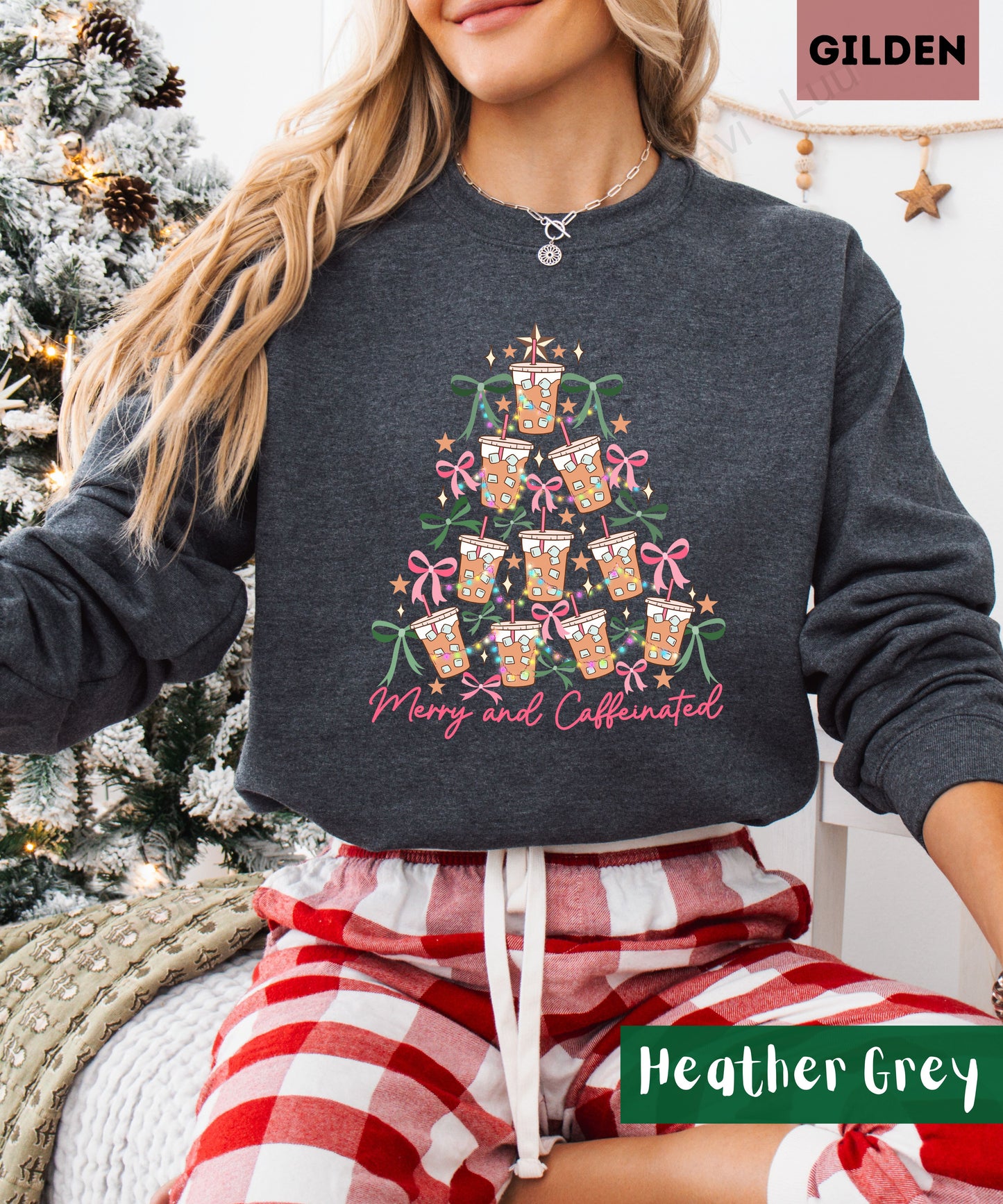 Merry And Caffeinated | Gilden Unisex Sweatshirt