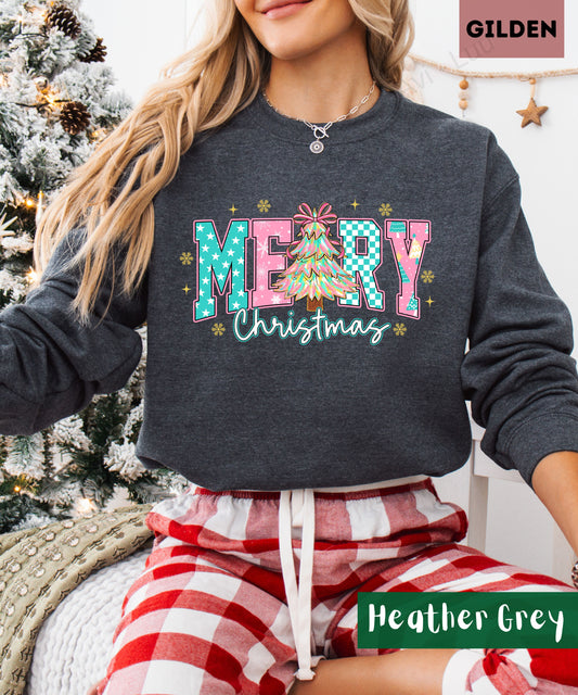 Merry Christmas Pink | Gilden Unisex Sweatshirt