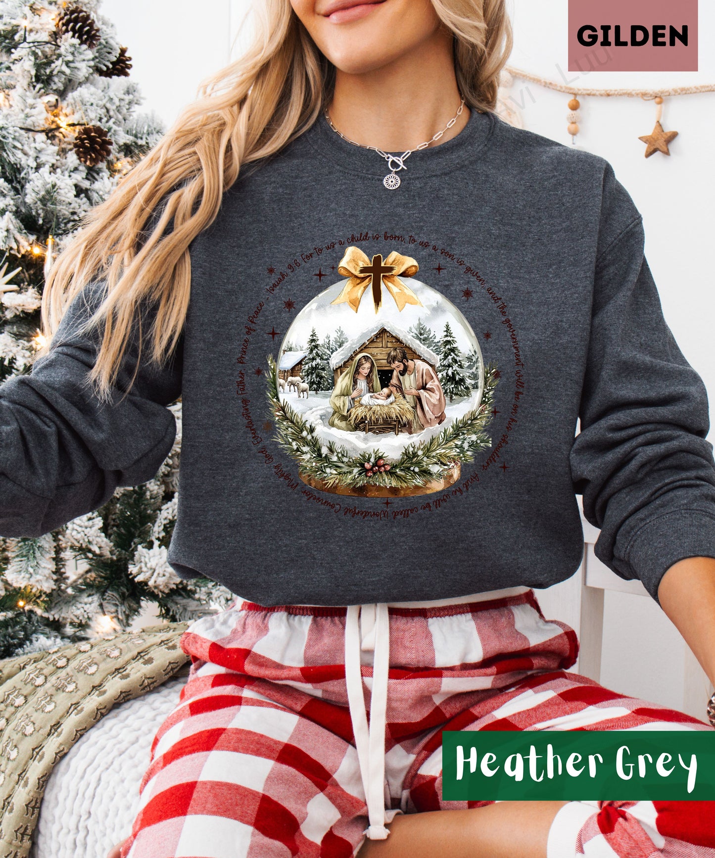 Jesus Snowglabe | Gilden Unisex Sweatshirt