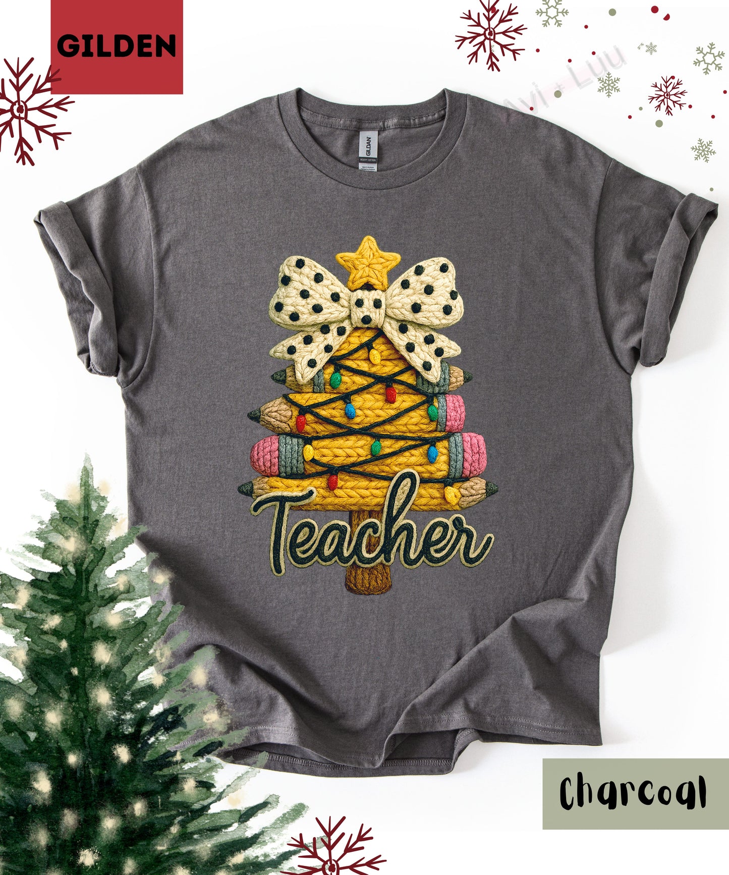 Teacher Pencil Tree | Gilden Unisex T-Shirt
