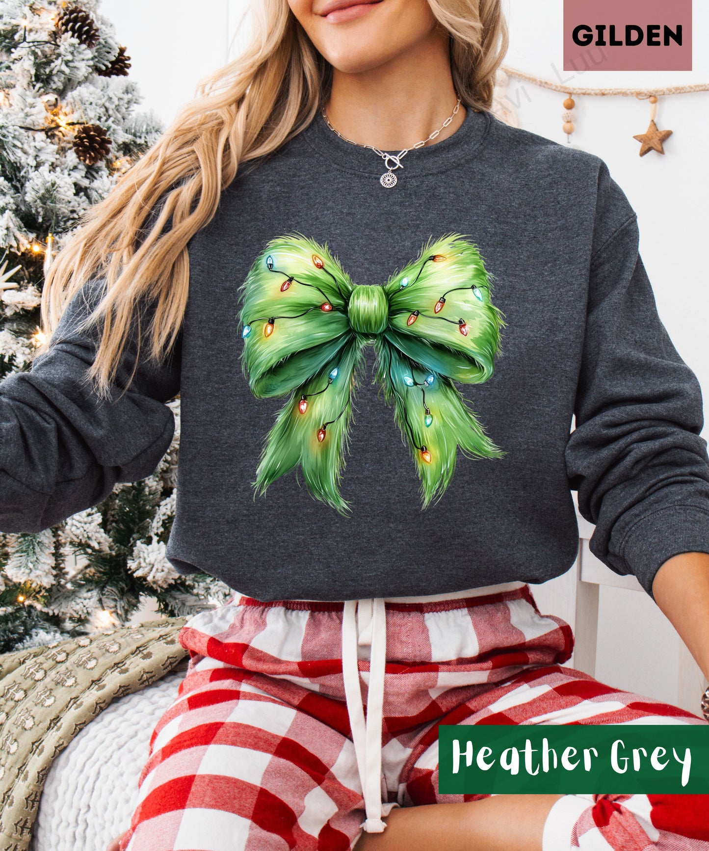 Grinch Bow | Gilden Unisex Sweatshirt