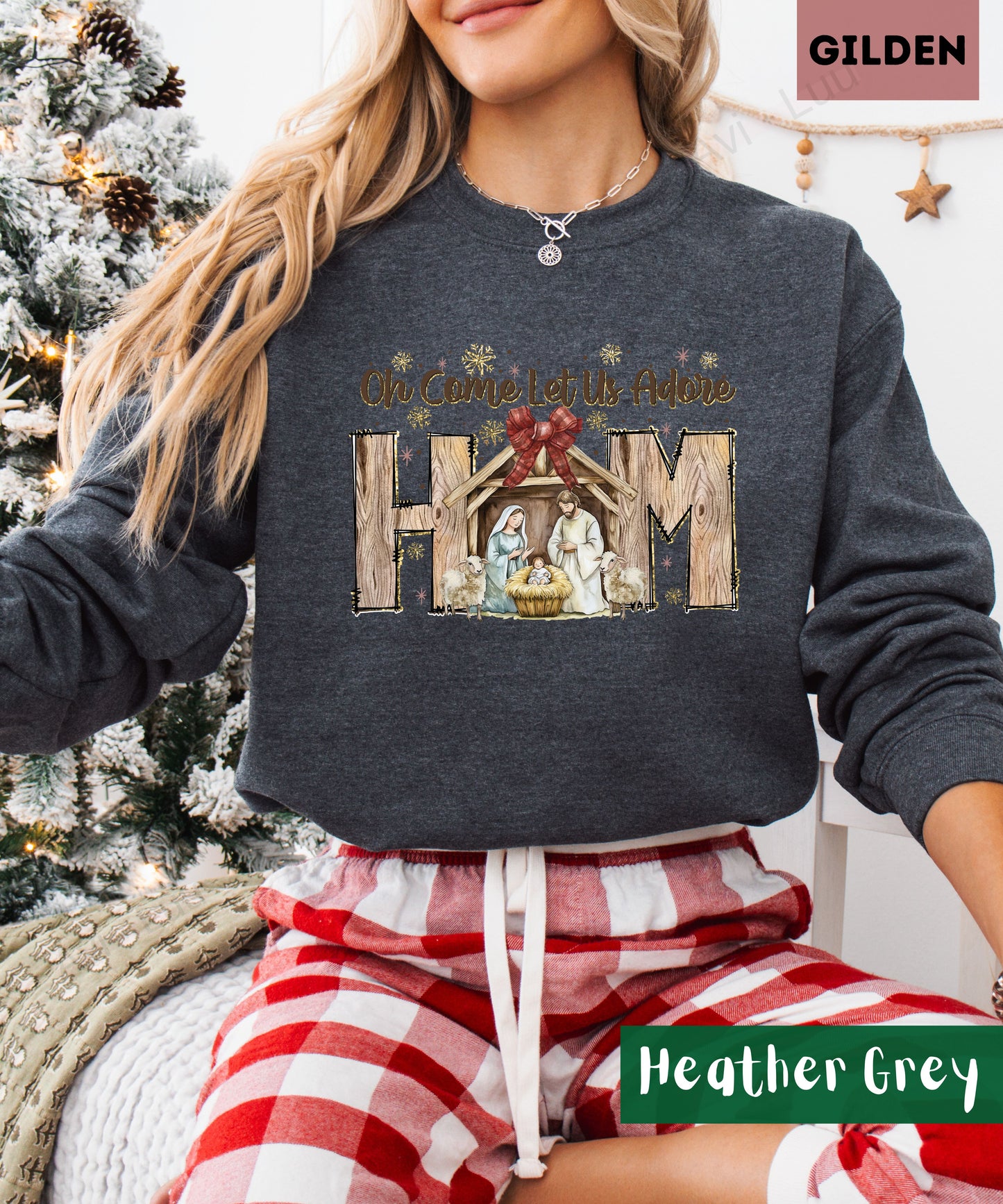 Oh Come Let Us Adore Him | Gilden Unisex Sweatshirt