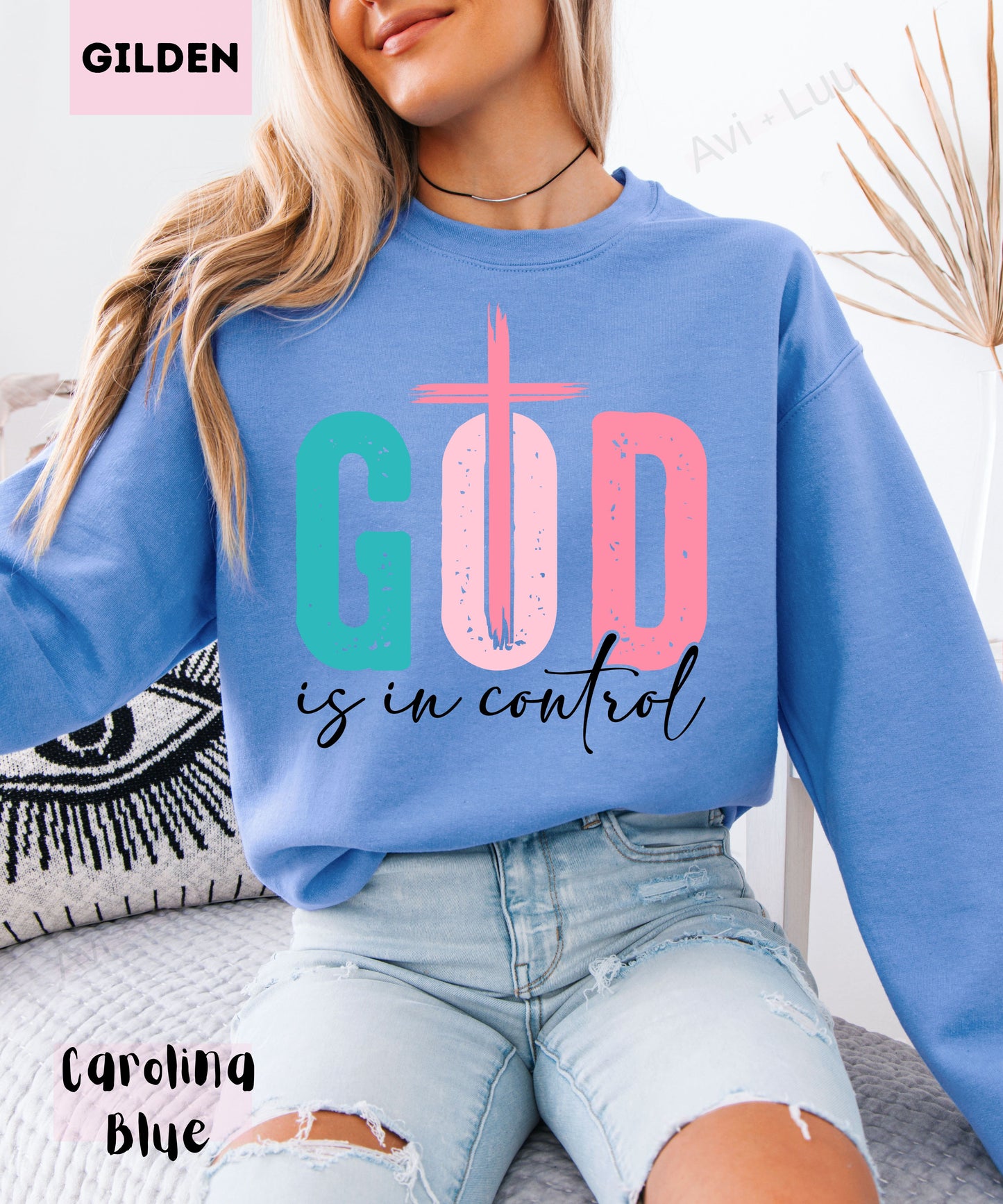 God Is In Control | Gilden Unisex Sweatshirt