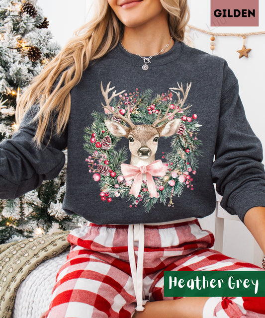 Reindeer Wreath | Gilden Unisex Sweatshirt