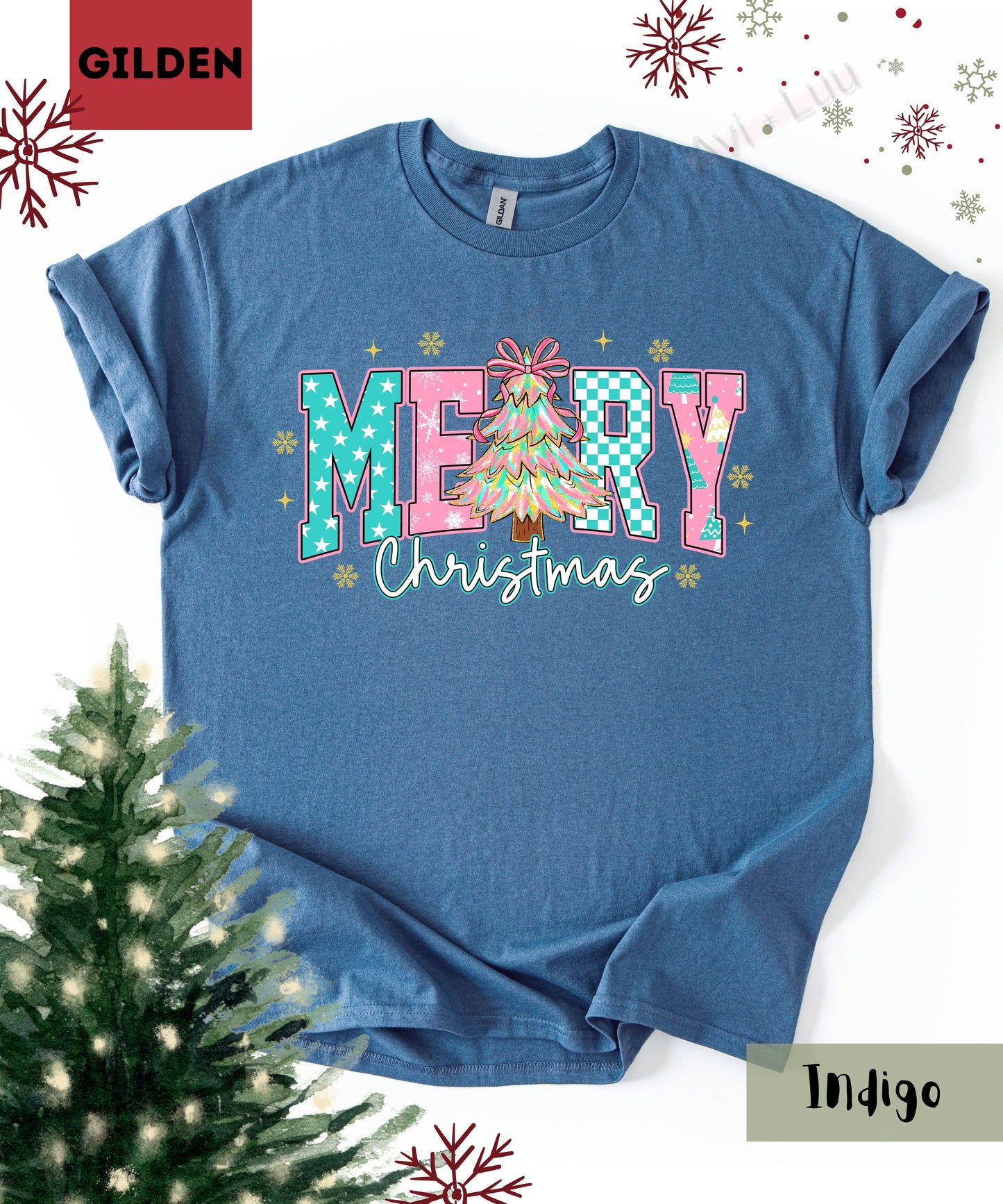 Merry Christmas Pink | Gilden Unisex T-Shirt