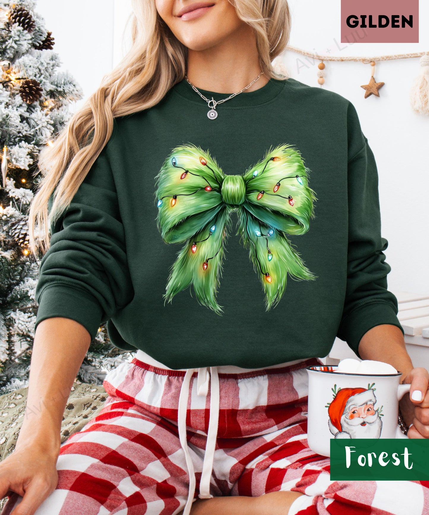 Grinch Bow | Gilden Unisex Sweatshirt