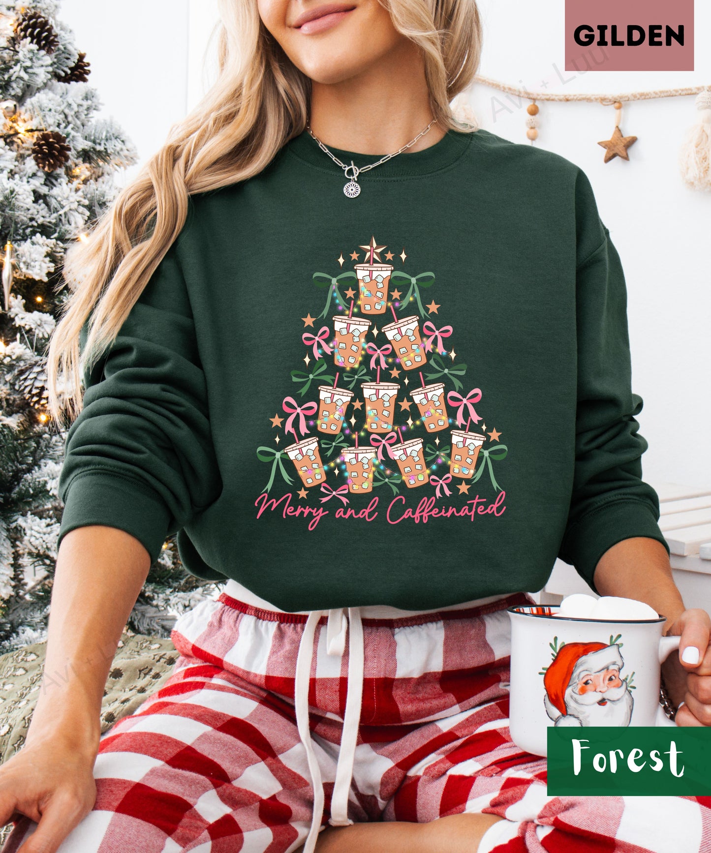 Merry And Caffeinated | Gilden Unisex Sweatshirt