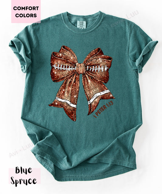 Football Bow  | Comfort Colors Unisex T-Shirt