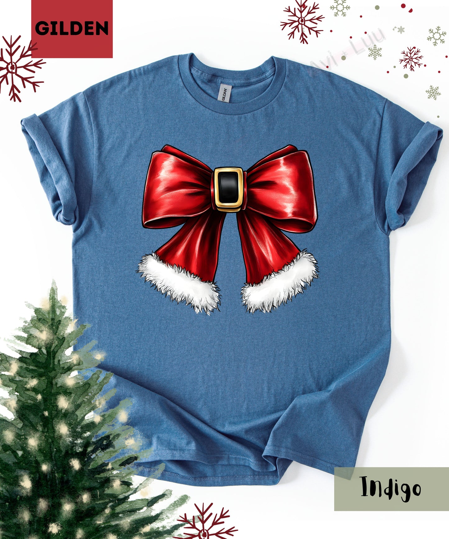 Santa Bow | Gilden Unisex T-Shirt