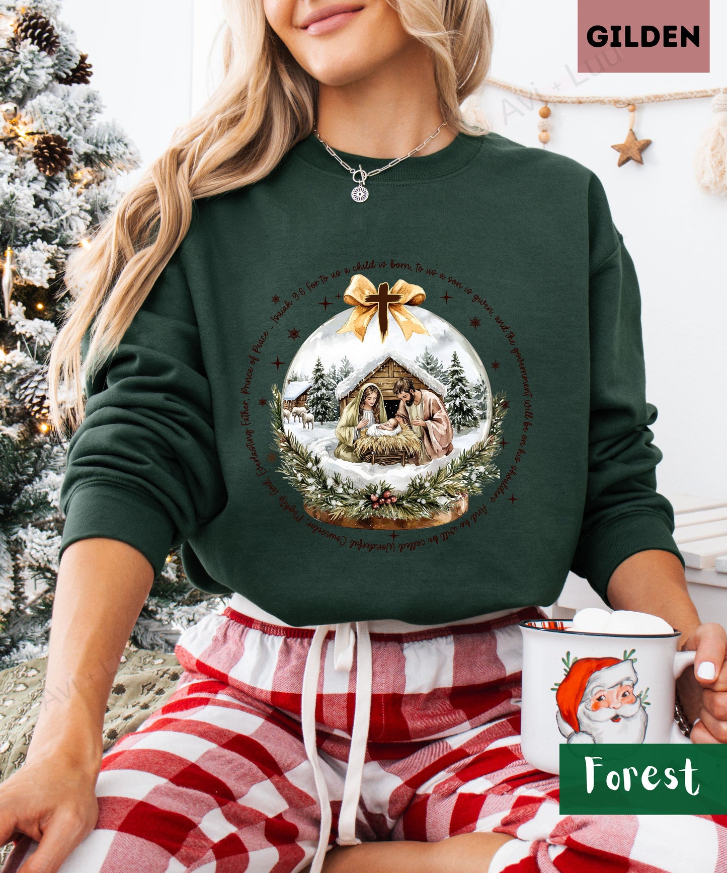 Jesus Snowglabe | Gilden Unisex Sweatshirt