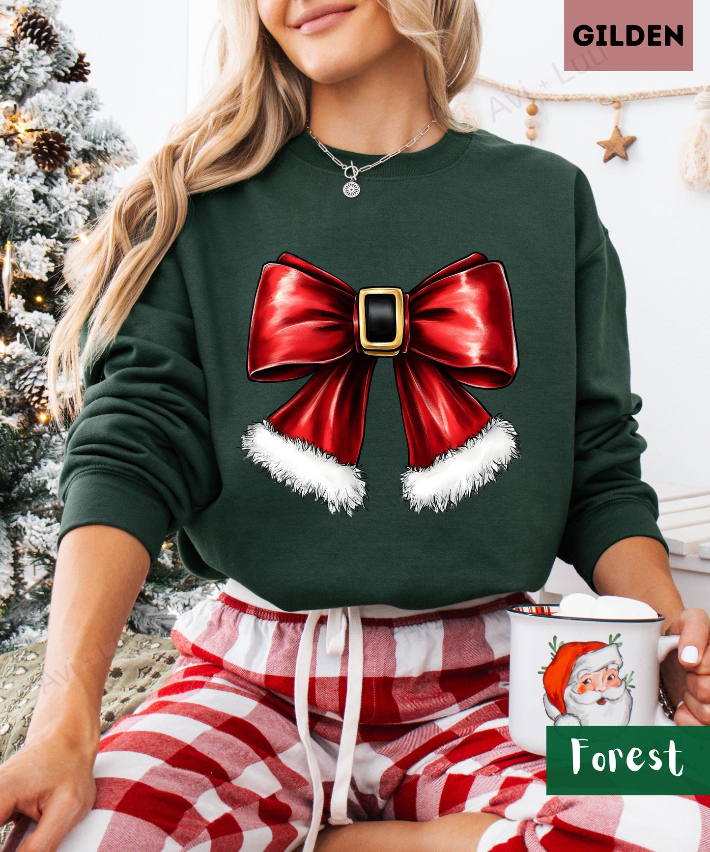 Santa Bow | Gilden Unisex Sweatshirt