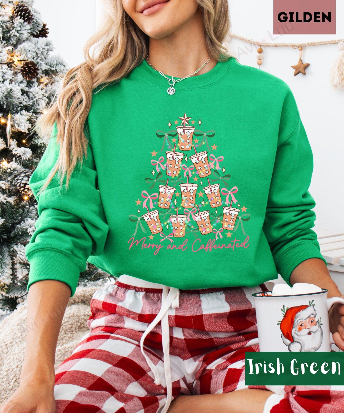 Merry And Caffeinated | Gilden Unisex Sweatshirt