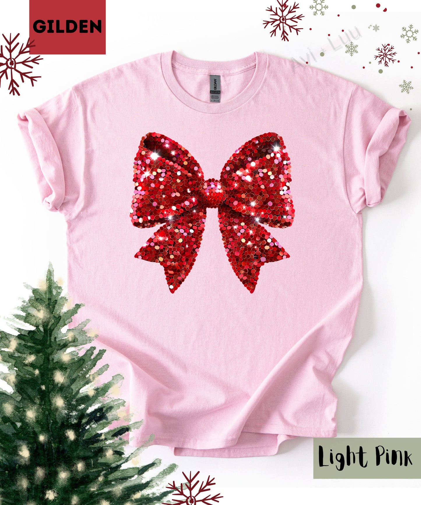 Red Bow | Gilden Unisex T-Shirt