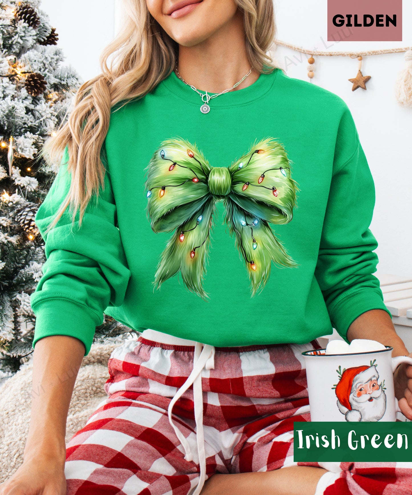 Grinch Bow | Gilden Unisex Sweatshirt