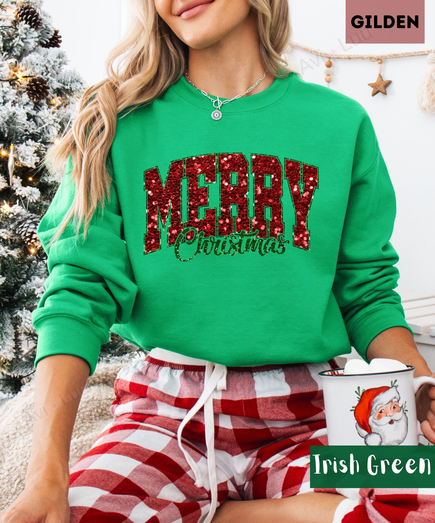 Merry Christmas Sparkle | Gilden Unisex Sweatshirt