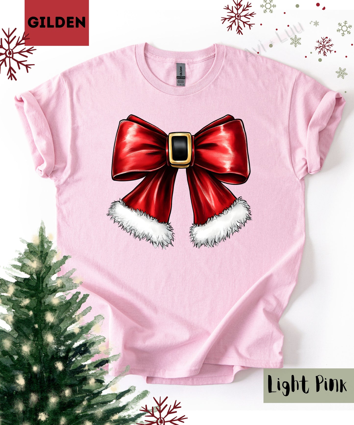 Santa Bow | Gilden Unisex T-Shirt