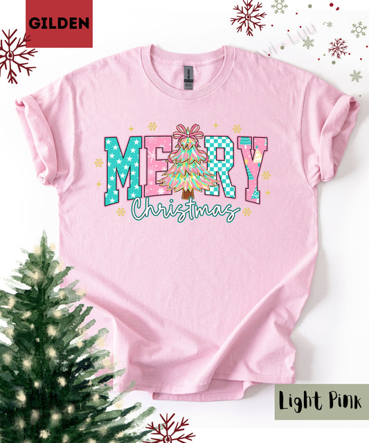 Merry Christmas Pink | Gilden Unisex T-Shirt