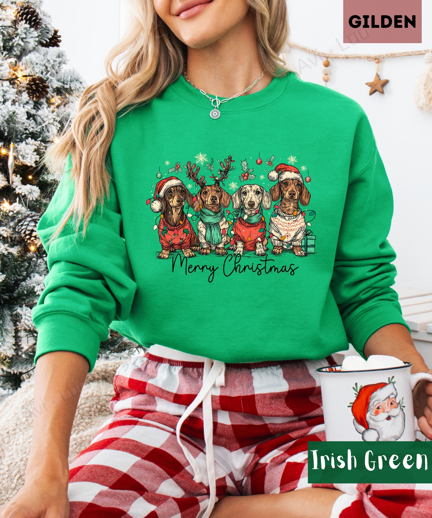 Dog Merry Christmas | Gilden Unisex Sweatshirt