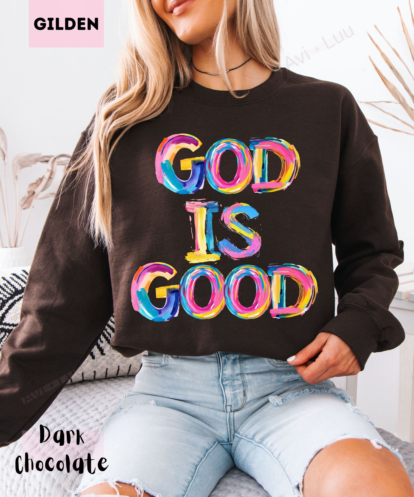 God Is Good Colorful | Gilden Unisex Sweatshirt