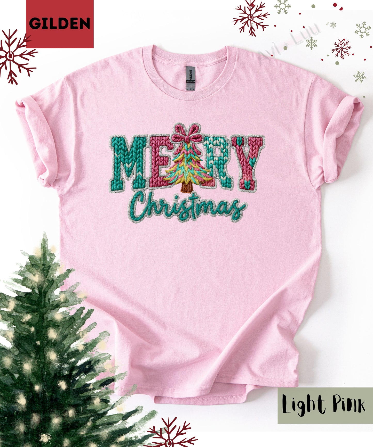 Crochet Merry Christmas | Gilden Unisex T-Shirt